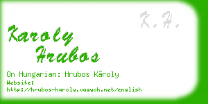 karoly hrubos business card
